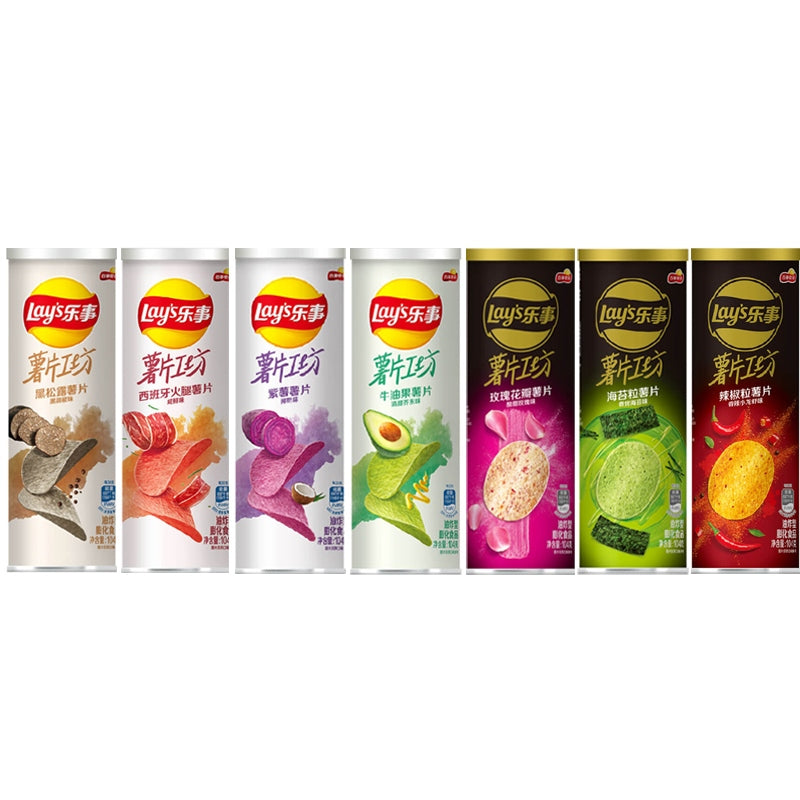 乐事薯片工坊西班牙火腿薯片咸鲜味104克*24罐