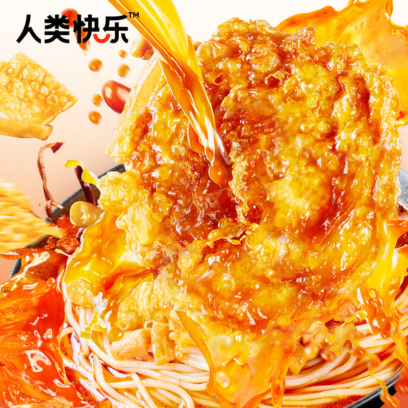 人类快乐招牌炸蛋螺蛳粉350g广西柳州螺丝粉解馋方便螺狮粉酸辣米线