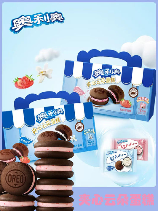 奥利奥云朵蛋糕粒粒草莓味4枚装 88g